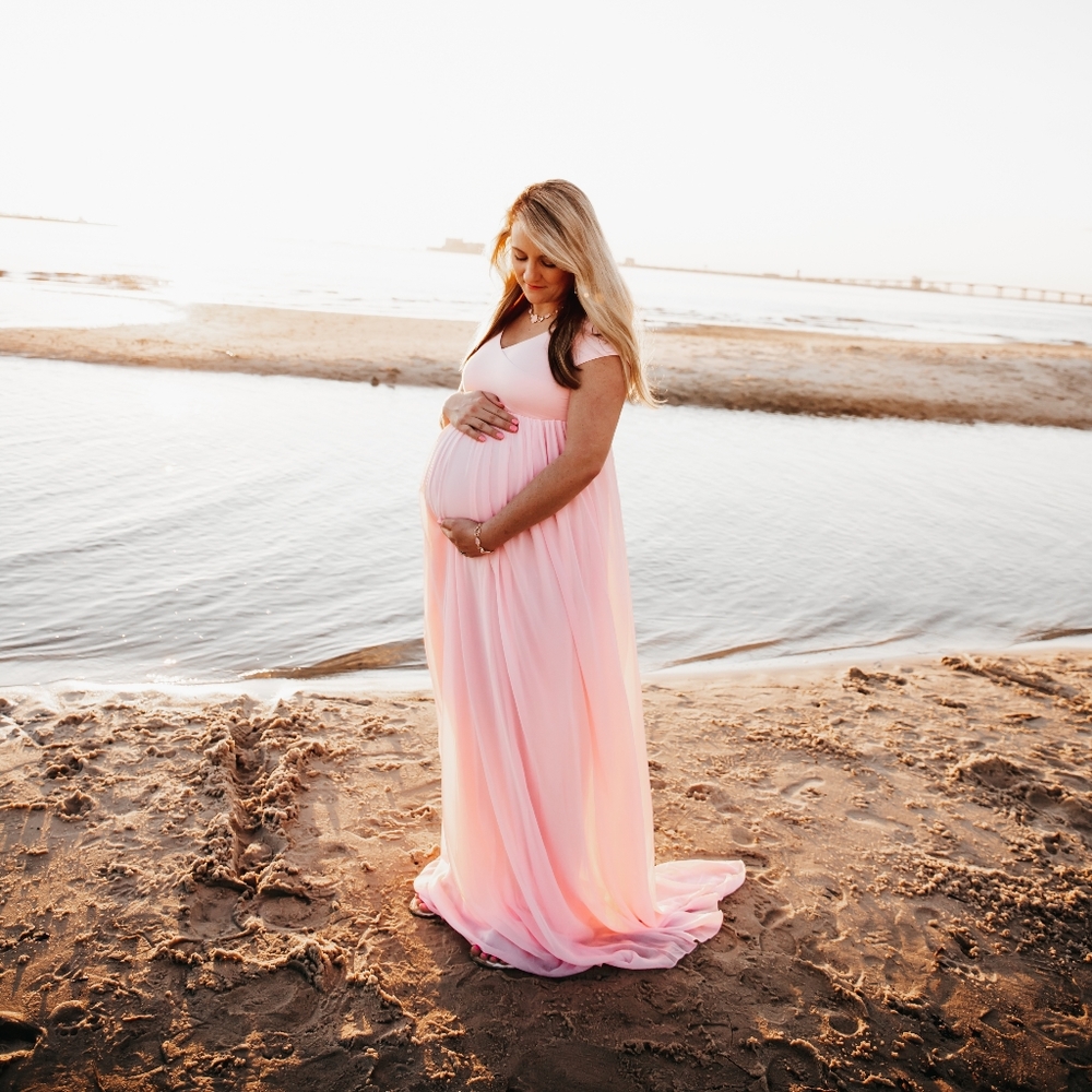 Pink maternity dress